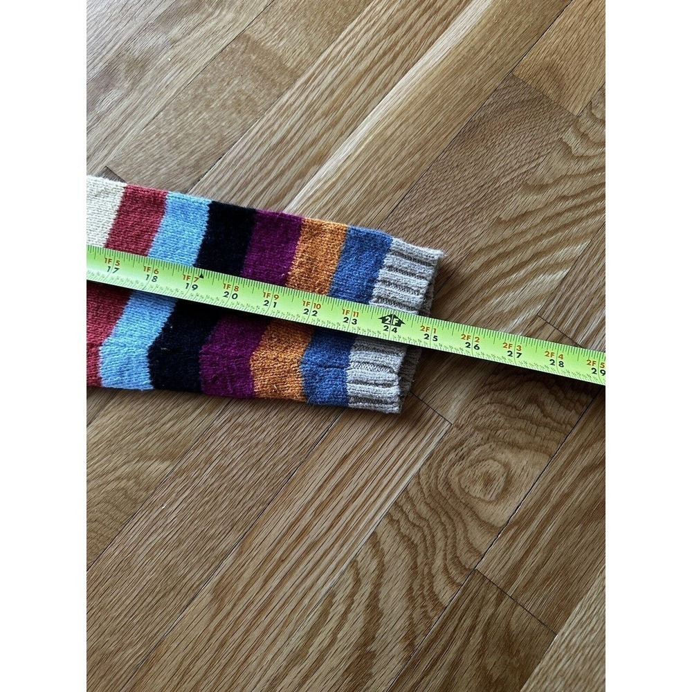 Vtg 90s Rainbow Sweater Women’s Sz XL Wool Blend Stripe Friends Y2K Knit Crew - Picture 8 of 8